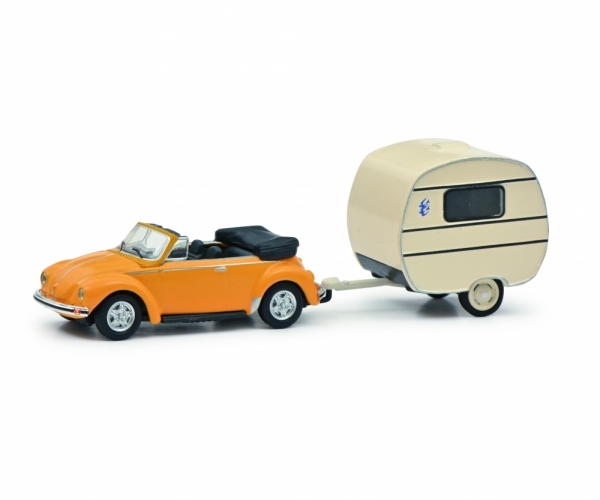 Schuco 452651300 - 1:87 VW Käfer mit Wohnanhänger
